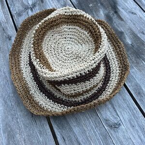 Hollister Brown and Cream Crochet Hat